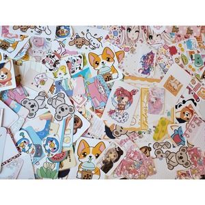 Kawaii stationery grab bag assorted with stickers,Postcards,Note papers 100 Pcs.